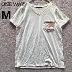 ワンウェイ　ONEWAY ＶネックTシャツ　半袖カットソー　M 白　ホワイトのサムネイル