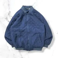 希少　シルク100% キルティングジャケット　ブルゾン　L相当　中綿　薄手　古着