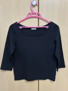GU カットソー ブラック M七分袖
