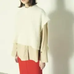 グレースコンチネンタル　ニットベスト ホワイト ブラック 36