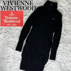 ヴィヴィアンウエストウッド　ニットワンピース　ボウタイ　リボン　変形　ひざ丈 ヴィヴィアンウエストウッド ニットワンピース ボウタイ リボン
