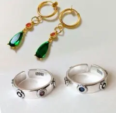 【新品未使用】雫イヤリング ピアス リング 指輪