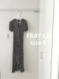 FRAY.ID 花柄 半袖 ロングワンピース ブラウン