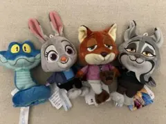 ズートピア フィニック ぬいぐるみバッジ ニック ジュディ ブラッシュ