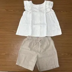 BEAMS mini 半袖ブラウス　パンツ　セットアップ120 ビームスミニのサムネイル