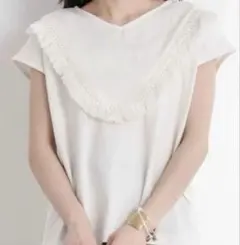 earth アース 半袖フリンジTシャツ カットソー トップス