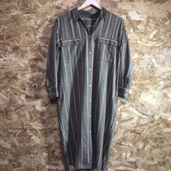 【 2516番】united arrows シャツワンピース　七分袖　レディL