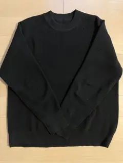 無印　クルーネックワイドセーター　軽くて型崩れしにくい　男女兼用　S-M 黒