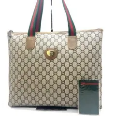 【美品】グッチ トートバッグ GG PVC シェリーライン アクセコ 保証書付