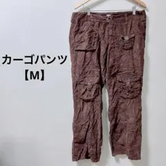 匿名配送✨ 【M】カーゴパンツ ボタン付きウエスト ブラウン