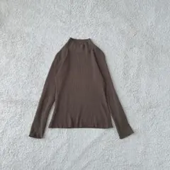 プルオーバーニット ハイネック アウトドア 長袖カットソー リブ トップス 無地