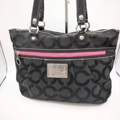 COACH コーチ トートバッグ ポピーポプアート ブラック シグネチャー