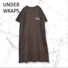 アンダーラップス　半袖Tシャツワンピース　ロゴ　 F 古着　Y2K スリット