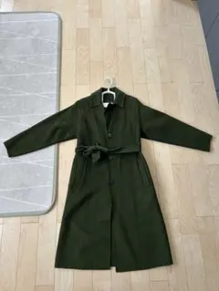 ZARA ロングコート ベルト付き　オリーブグリーン