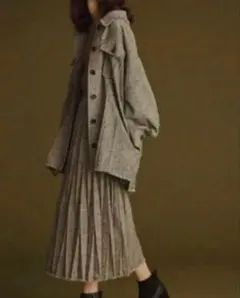 Lily Brown ツイードジャケット　グリーングレー