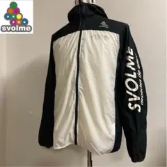 スボルメ◆薄手 ジップアップ パーカー◆ホワイト×ブラック Lサイズ