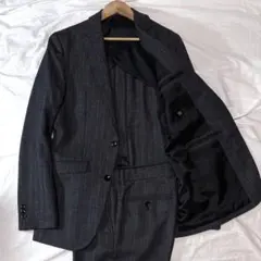 【美品】スーツセレクト　ヘリンボーン　スーツセットアップ　グレー　Y6