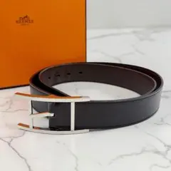 ⭐️良品⭐️ エルメス アピ ベルト 85 ブラウン ブラック シルバー金具のサムネイル