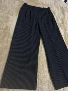 ストライプ スラックス ワイド