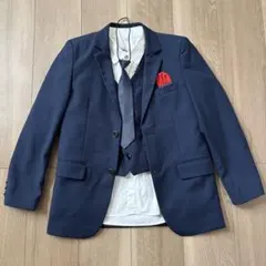 フォーマルスーツ 上着4点セット　160cm 男子　ネイビー