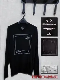 Armani Exchange ブラック ロングスリーブ Tシャツ S