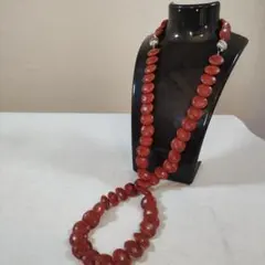 b68 超美品　本珊瑚　赤サンゴ　調整可能　ネックレス