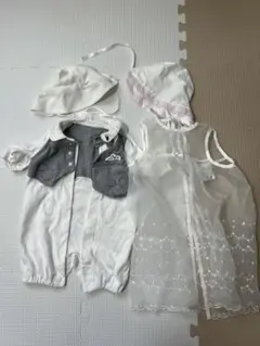 西松屋　セレモニードレス　ミッキー　50〜60サイズ　帽子2点、レースつき