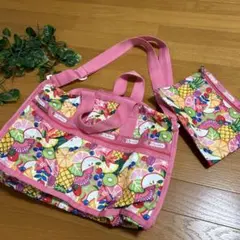 新品LeSportsaフルーツ柄スモールウィークエンダーレスポートサックバッグ