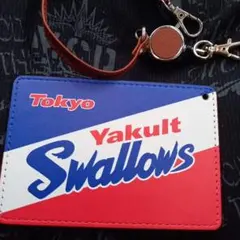 未使用 東京ヤクルトスワローズ パスケース☆リールストラップ付き
