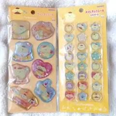 新品未開封✿ ポムポムプリン ウォーターシール おはじきふうシール 2枚セット