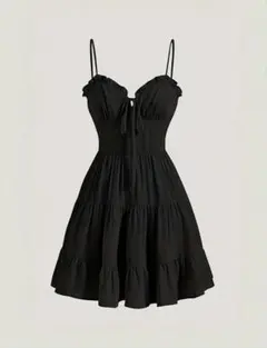 ブラック XL キャミワンピース フレア 大きいサイズ