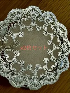 ASOKO☆シルバー レース調 ドイリー マット 2枚セット新品