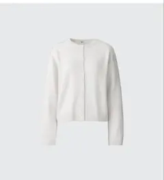 ユニクロシーカシミヤ100% クルーネックショートカーディガン ホワイト