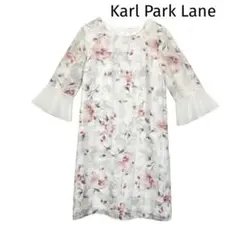 上品Karl Park Lane花柄ワンピース フレア袖 日本製　フォーマル薄手のサムネイル