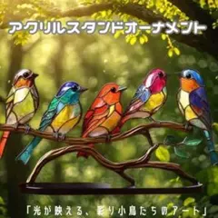 アクリル製ハチドリ5匹オブジェオーナメントインテリア置物小物雑貨バード