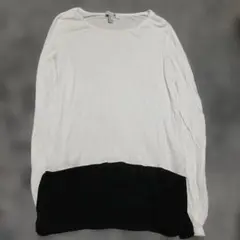 A15【Forever 21】バイカラー 長袖カットソー(サイズM)のサムネイル