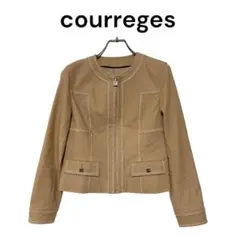【美品】courreges ノーカラー ジャケット ジップアップ 11AR ♪のサムネイル