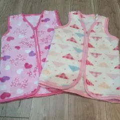 フリース スリーパー 　かいまき　ピンク ハート 三角　2枚セット