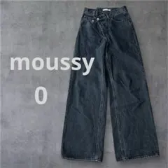 moussy/CROSS WAIST WIDE STRAIGHT ブラック
