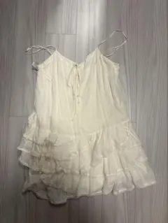 ZARA アイボリー フリルキャミワンピース ミニ