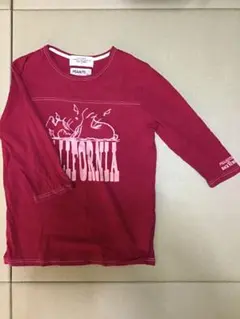 スヌーピー　七分袖カットソー　赤　Sサイズ