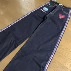 新品♥可愛いロングパンツ デニム ワイドパンツ 160cm 紺 エンジェルブルー