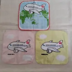 JAL 일본항공 미니 타월 손수건 3종 세트