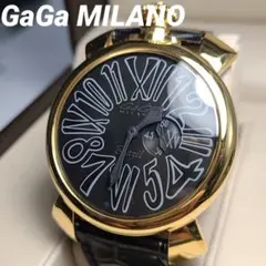 れ*パ様 GaGa MILANO 手巻きアナログ時計 黒/金 れ*パ様 GaGa MILANO 手巻きアナログ時計 黒/金 れ*パ様 GaGa