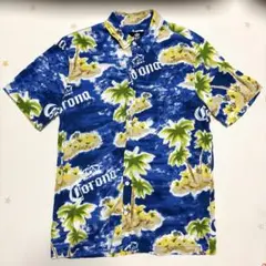 コロナエキストラ CORONA 希少柄 アロハシャツ L ブルー ハワイのサムネイル