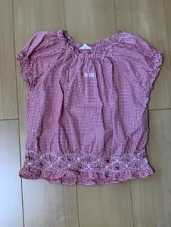 PINK HOUSE 赤と白のギンガムチェック チュニック 120cm