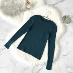 UNTITLED アンタイトル リブニットプルオーバー ダークグリーン 日本製M