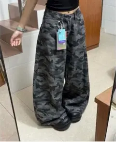 迷彩柄 ワイドパンツ デニムのサムネイル