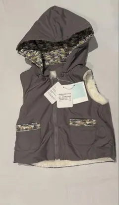 BeBe フード付きアウター60-90cm グレー