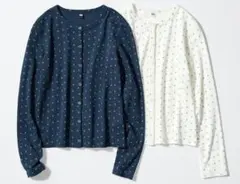 ユニクロ　ポインテールカーディガン　3XL　ホワイト&ネイビー